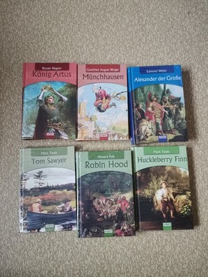 6 x Bücher. Romane. NEU. Tom Sayer. Robin Hood. Münchhausen. Alexander der Große