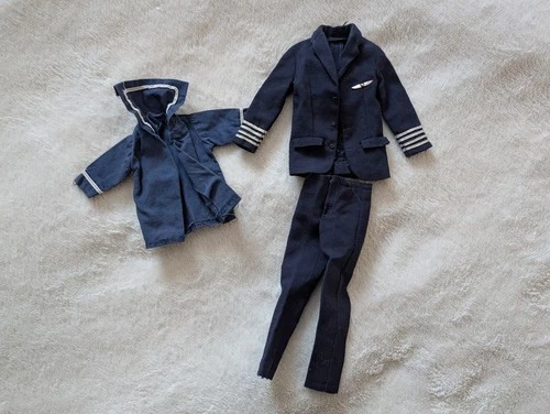 American Airlines 1960s Vtg Ken Doll Barbie Outfit Pilot Suit & Sailor Jacket