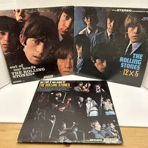 Rolling Stones Vintage Vinyl Lot Mono 12x5,Out Of Our Heads,GOT LIVE