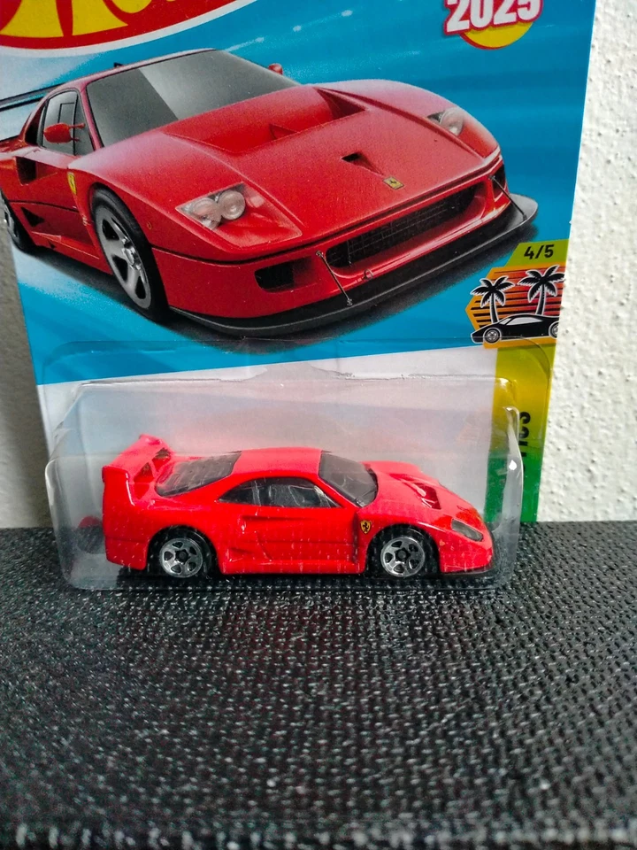 FERRARI F40 COMPETIZIONE HOT WHEELS MATTEL 1/64 ROSSA GIALLA RED YELLOW EXOTICS - Immagine 4 di 4
