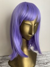 Unisex Purple Layered Straight Hair Wig Cosplay Costume Party Heat Resistant