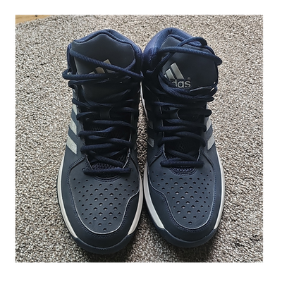 adidas Blue White Silver Solid Mid Top Lace-Up Men display picture 1