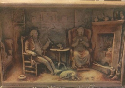 1930's Arthur Osborne Wall Plaque ''The Old Folks at Home'' IVOREX 3D Vintage