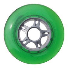 Plastic Hub Scooter Wheel Silver/Green 5 Spoke Hub 100mm