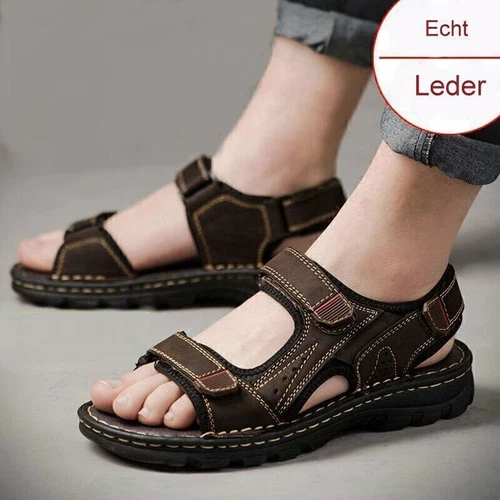 Herren Leder Sommer Sandalen Schuhe Outdoor StrandUrlaub Sport Freizeit Sandalen - Bild 6 von 22