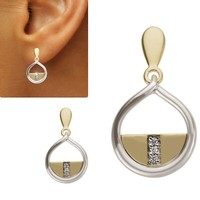OhrhäNger Diamant Ohrstecker 585 Echt Gold Zweifarbig Ohrringe 14 Karat Tropfen