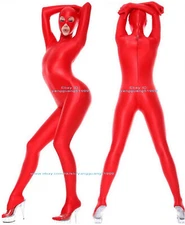 Red Spandex Women Jumpsuit Bodysuit Catsuit Costumes Open Eyes/Mouth-Nose F714