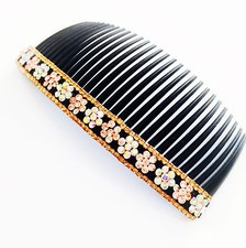 USA SELLER Hair Comb Rhinestone Crystal Party Fashion Simple AB Brown Yellow