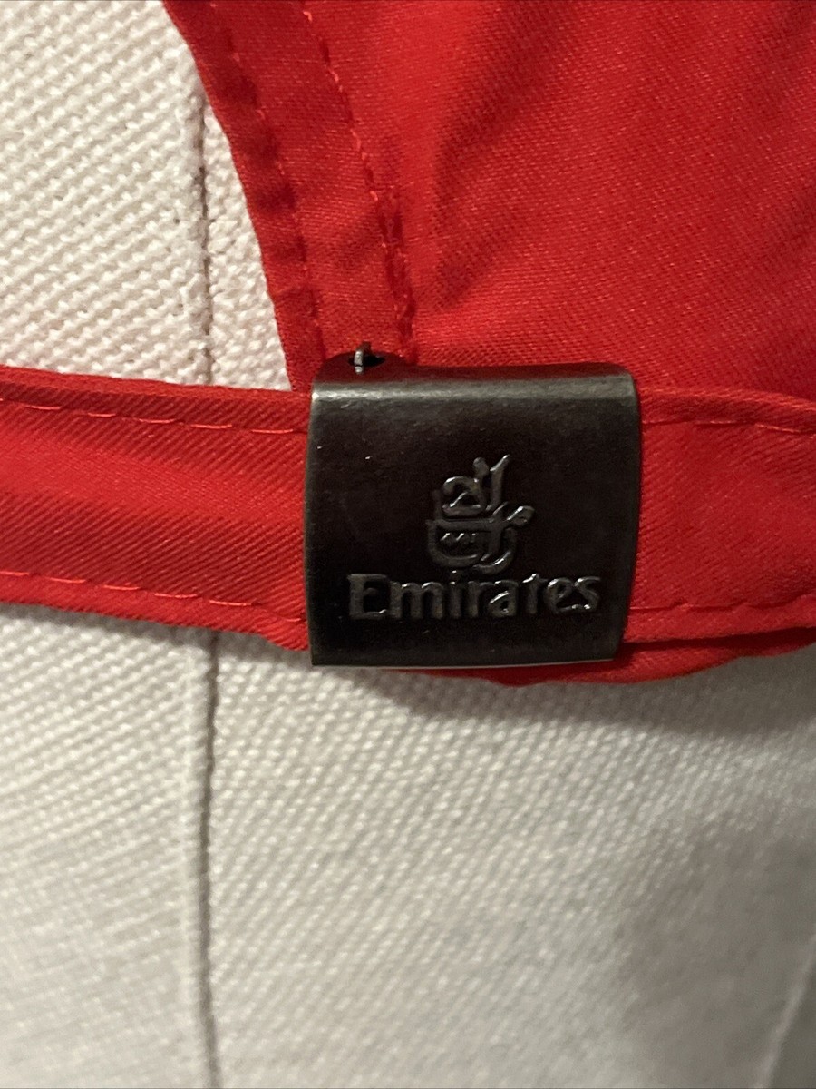 Fly Emirates Airline Red White Baseball Cap Adjustable Polyester