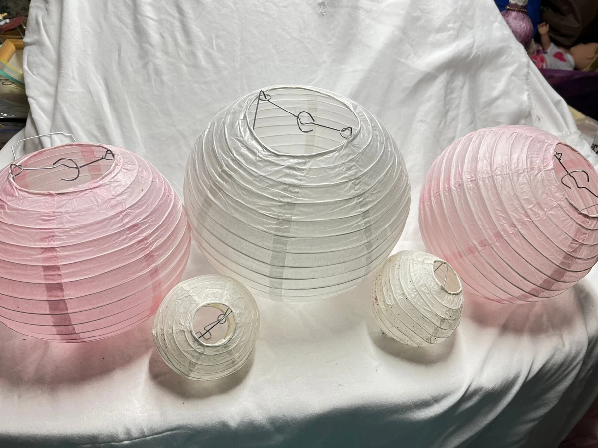 Pink and on sale white lanterns