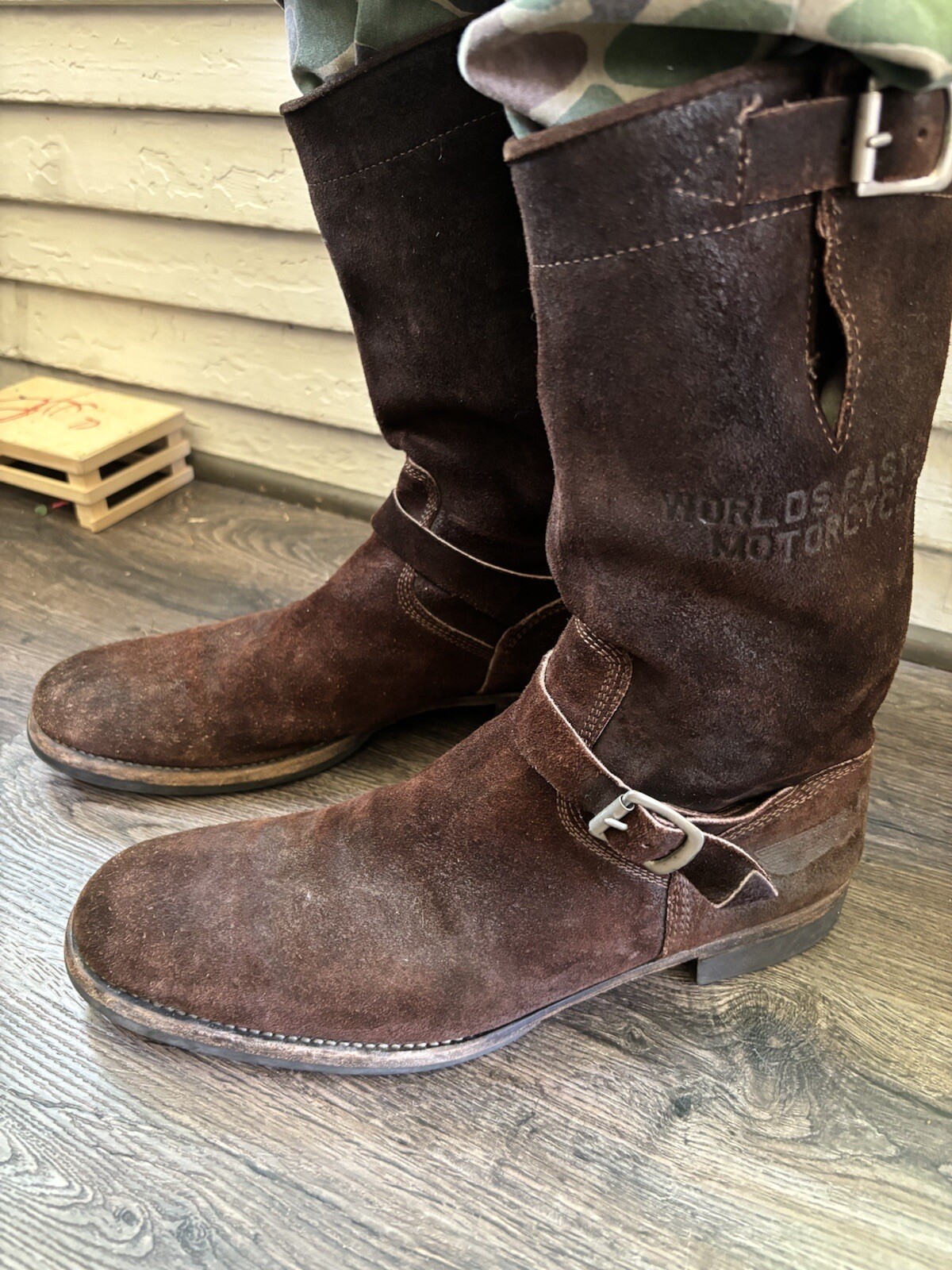 mens , Triumph motorcycle boots , Paul Smith , brown suede, Size 10.5