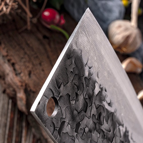 Heavy Duty Butcher Knife Handmade Forded Meat Cleaver Knife Bone Knife for Cook - Picture 3 of 14