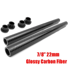 Gloss Carbon Fiber Motorcycle Clip On Handlebar 22mm Replacement Handle Bar Tube