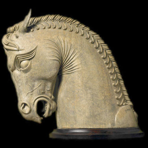 Ancient Persian Horse from Persepolis Art Head Bust Statue Sculpture - Picture 1 of 4