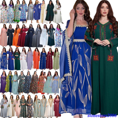 Ramadan Abaya Muslim Women Maxi Dress Islam Caftan Caftan Long Party Gown Kaftan