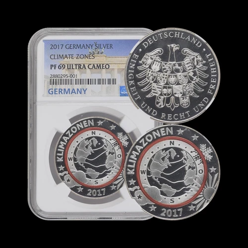 GERMANY. 2017, Medal, Silver - NGC PF69 - Top Pop 🥇 Planet Earth, Climate Zones