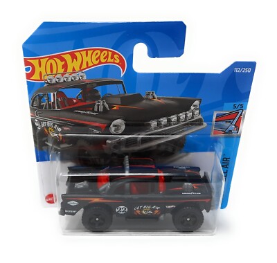 Hot Wheels 112/2022 1955 Chevy Bel Air Big Air black HW Chevy Bel Air short card