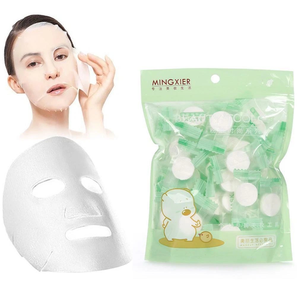 100pcs DIY Natural Skin Care Compressed Cotton Face Paper Mask