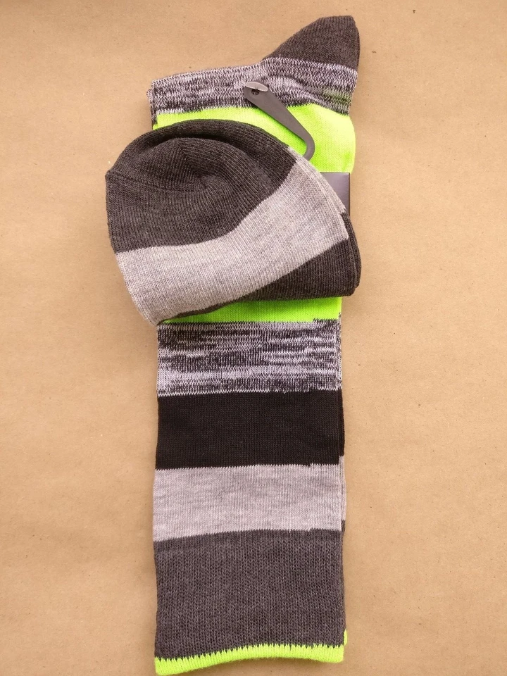 Para Hombres George Moda Crew Vestido Calcetines Rugby Neón Ojo Espaciado Rayas 1 Par Talla 6-12 Foto 4 de 4