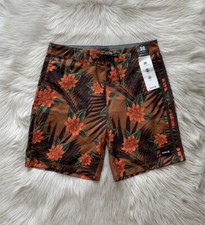 Hurley Men  s Floral Print Phantom Board Shorts Size 30 Stretch Hawaiian Tailgate