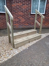 Wooden Steps, mobile home, patio, decking, garden, caravan, spa, Summer house 