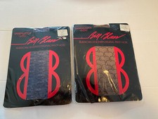 NIP NOS 2 Packs Vintage BILL BLASS Textured Nylon Pantyhose Brown, Navy Y2K 90s