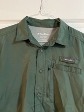 EDDIE BAUER MENS SHORT SLEEVE VENTED BUTTON UP SHIRT XXL