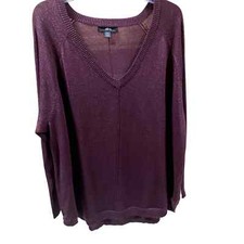 Ellos shimmery wine color long sweater w/rnd hem, NWT, sz 22/24