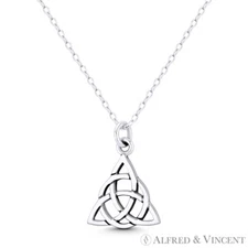 Trinity-Knot / Triquetra Symbol .925 Sterling Silver Irish Celtic Charm Pendant