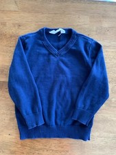 Boy s H M V-Neck Navy Blue Sweater, 2 - 4