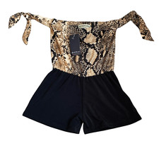 Les Tout Petits girls snake print tie sleeve romper 10 NWT