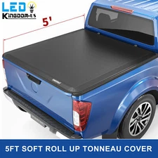5FT Soft Roll-Up Tonneau Cover for 2005-2026 Nissan Frontier Truck Bed w/Lamp