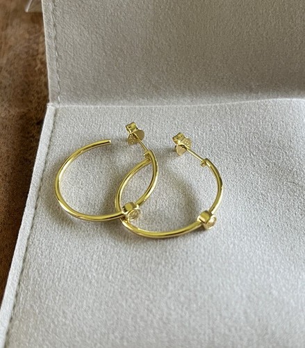 Marrin Costello Mystic hoops Earrings 14k gold plated hoops with Topaz