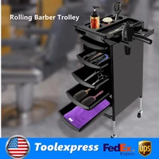 Rolling Barber Beauty Salon Cabinet 5-Drawer Trolley Stylist Station Equipment