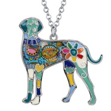 Enamel Alloy Great Dane Dog Necklace Pendant Pets Jewelry for Women Charms Gifts