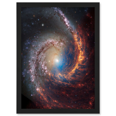 NASA Hubble James Webb Teleskop Spiralgalaxie NGC 1566 gerahmter Wandbilddruck A3