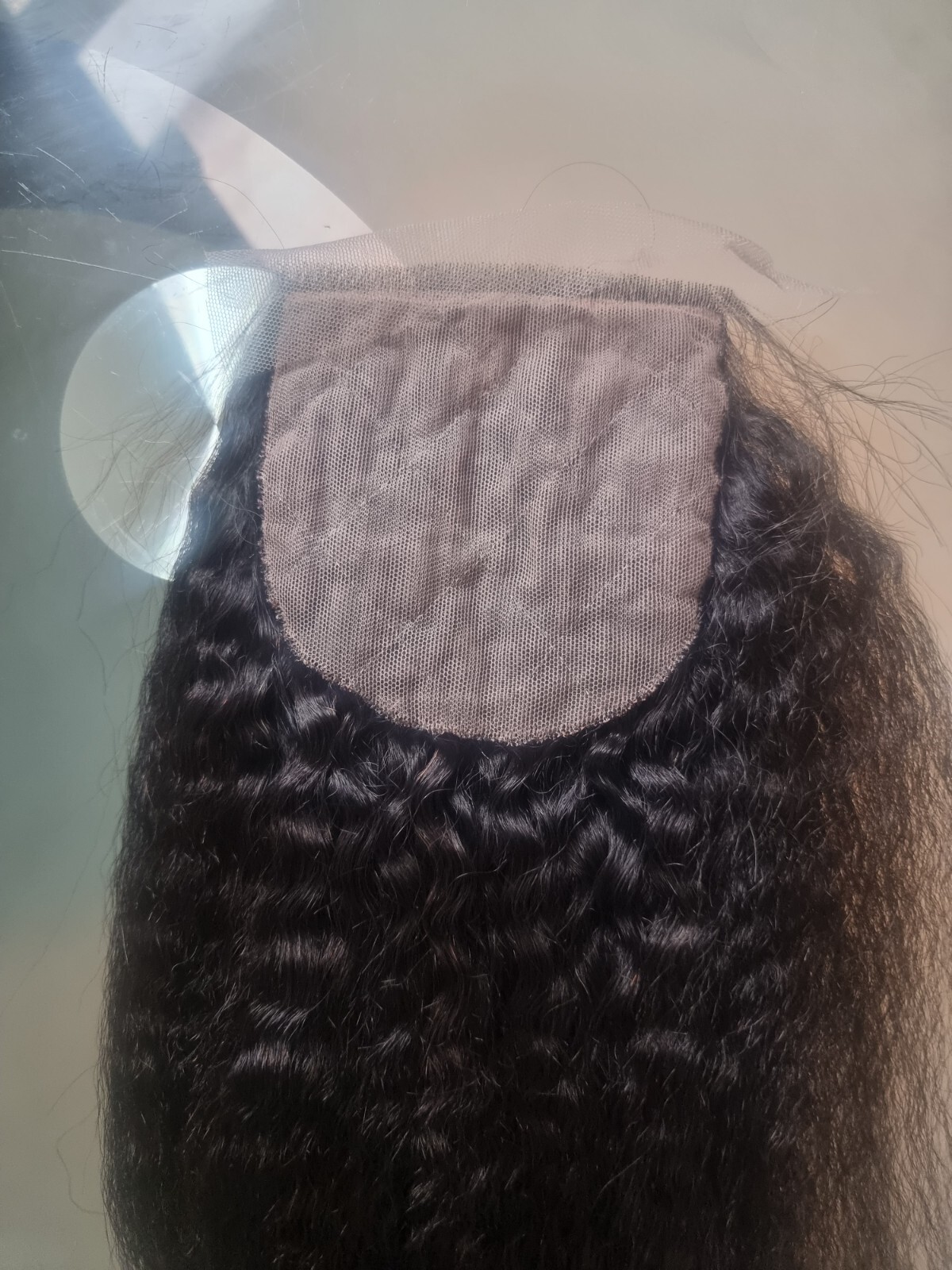 100% 12INCH BRAZILIAN VIRGIN HUMAN HAIR KINKY STRAIGHT SILK BASE CLOSURE 4X4 50g