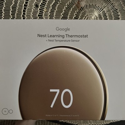 NEW - Google Nest Learning Thermostat 4th Generation Polished Gold + Temp Sensor