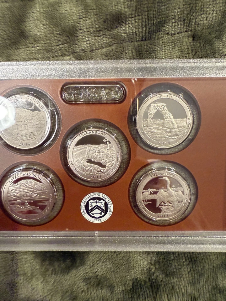 2014 S Silver 'America the Beautiful' Quarter Set Proof Condition - Image 3 of 4