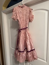 Weissman Women s Pink Lace Ruffle Dance Dress w/ Purple Trim DO 2015840