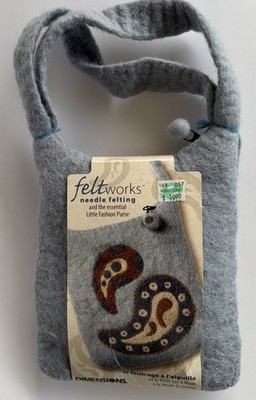 FELT WORKS Little Fashion Purse Needle Felting Applique Kit by DIMENSIONS 73233