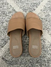 Eileen Fisher Koha Tumbled Leather Wedge Sandal Size 6.5