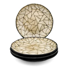 Gibson Elite Zambezi 8 3/4" Salad Plates Set of 4 Crackle Mosaic, Stoneware