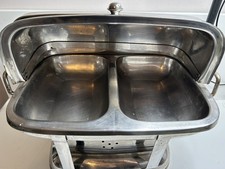 Roll Top Chafing Dish Buffet Speisenwärmer - Edelstahl mit geteiltem Einsatz