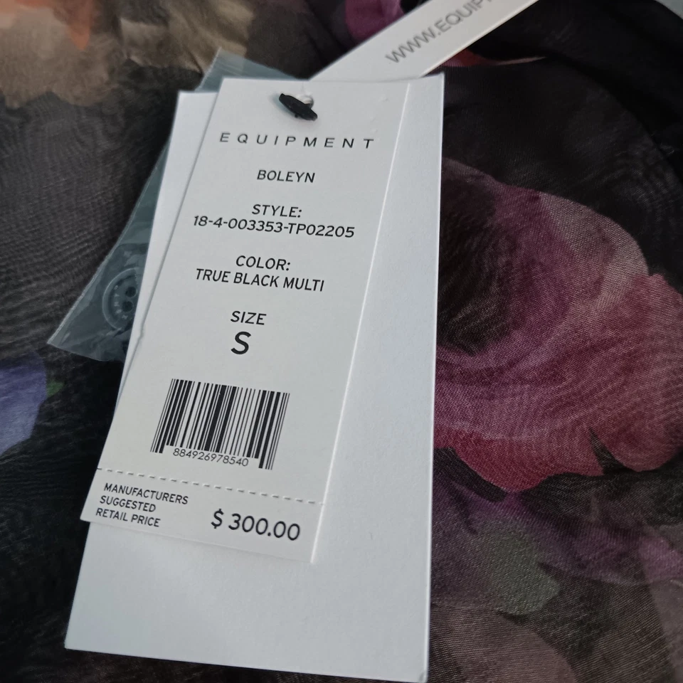 Blusa Mujer Boleyn Botón Frontal Floral Seda Transparente Negra S Regalo Gótico Foto 2 de 4