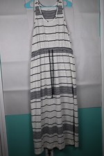 Women's LOFT White Navy Stripe Maxi Dress XLP