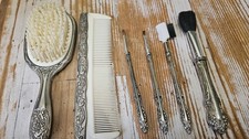 Repousse Victorian Dresser Set Hair Brush, Comb & Brushes