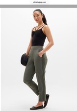 ATHLETA Brooklyn Mid-Rise Ankle Pants - Jungle Olive Green - Size 0