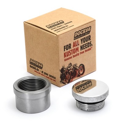 Dock66 Aluminium Tankdeckel zum Einschweissen Choppertank für Harley Eigenbau