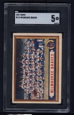 1957 Topps #114 Braves Team Card SGC 5  PLEASE READ DESCRIPTION